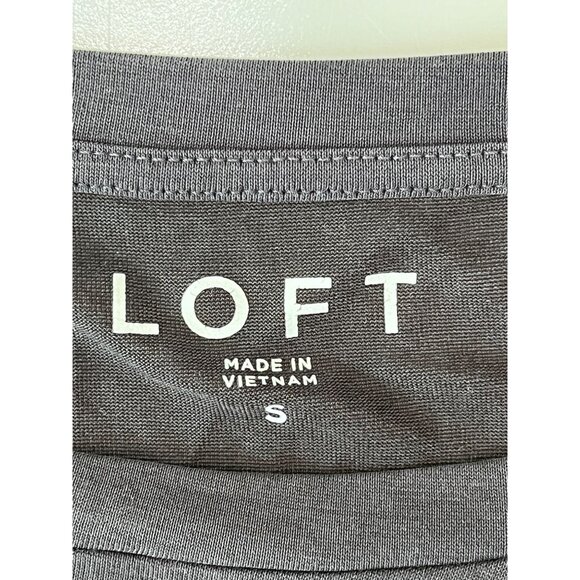 Loft‎ Gray Long Sleeve Ruffled Womens Top Size S - Picture 6 of 9